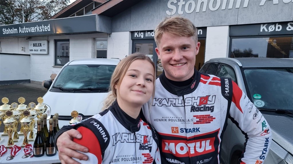 En kartingkører og en datter af en rallykører: Lasse Karlshøj og Isabell Kvick er et super talentfuldt rallyhold på vej frem.
(Foto: Mogens Larsen)